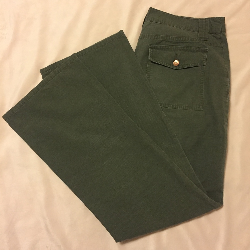 Mossimo Olive Green Button Fly Bootleg Pants Sz 11